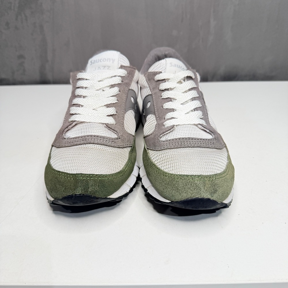 Saucony Jazz Sneakers Women 9 Grey Green Retro Suede Mesh Running Shoes - Picture 4 of 9